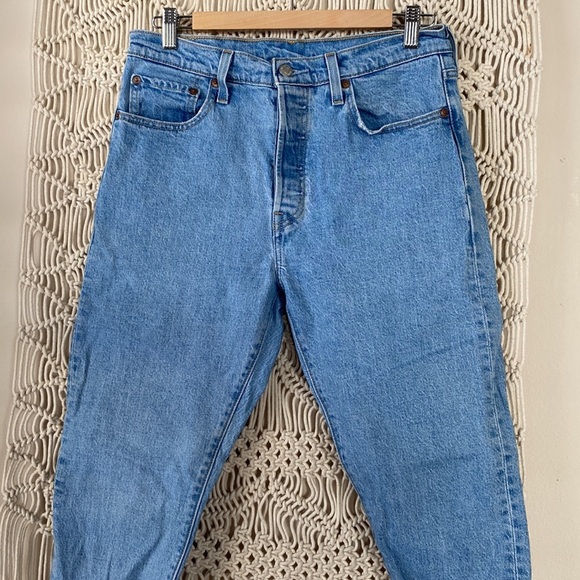 Levi’s 501 skinny high waisted blue denim jeans size small - Picture 2 of 9